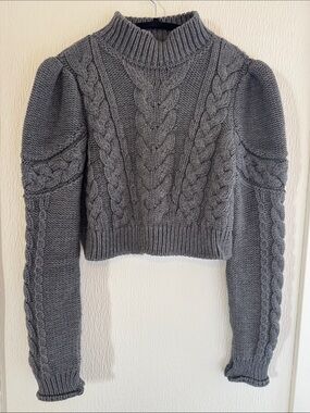GWYN by goop Cable-Knit Mock Neck Sweater